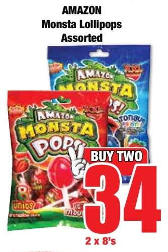 AMAZON Monsta Lollipops Assorted
