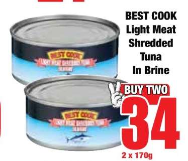 BEST COOK Light Meat Shredded Tuna In Brine