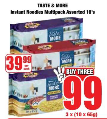 TASTE & MORE Instant Noodles Multipack Assorted 10's