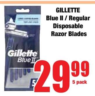 GILLETTE Blue II / Regular Disposable Razor Blades