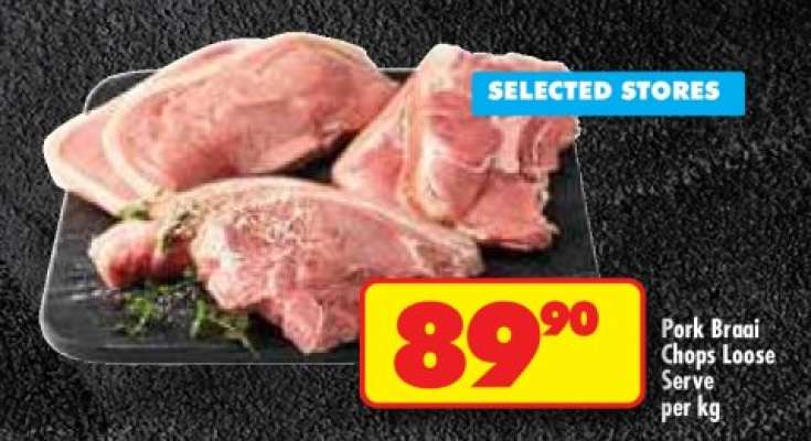 PORK BRAAI CHOPS LOOSE SERVE per kg