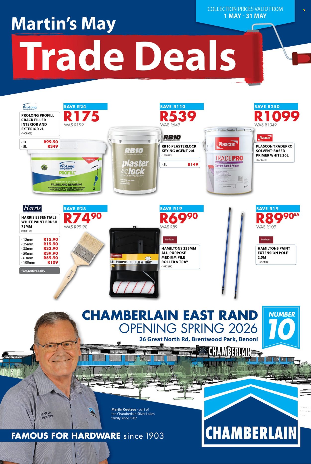 Chamberlain specials - 01/05/2026 - 31/05/2026. Page 1