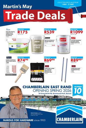 Chamberlain catalogue  - 01/05/2026 - 31/05/2026.