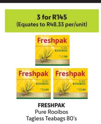 FRESHPAK Pure Rooibos Tagless Teabags 80's