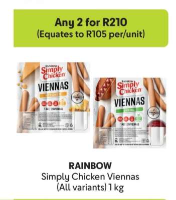 Rainbow Simply Chicken Viennas