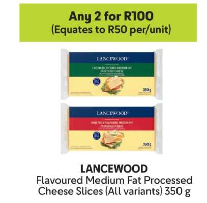 LANCEWOOD Flavoured Medium Fat Processed Cheese Slices