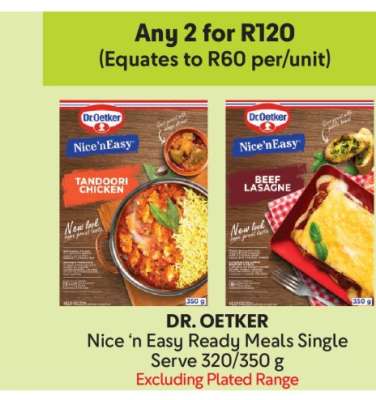 DR OETKER Nice ‘n Easy Ready Meals Single Serve