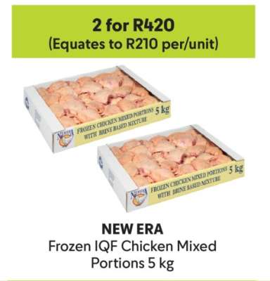 NEW ERA Frozen IQF Chicken Mixed Portions 5 kg