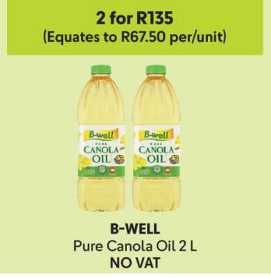 B-WELL Pure Canola Oil 2 L