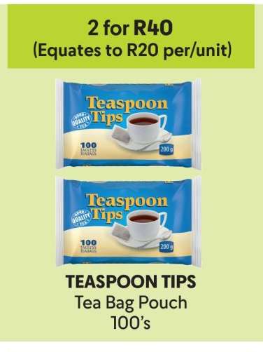 TEASPOON TIPS Tea Bag Pouch 100’s