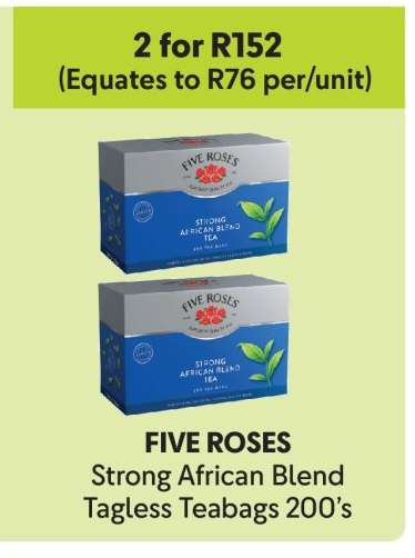 FIVE ROSES Strong African Blend Tagless Teabags 200's