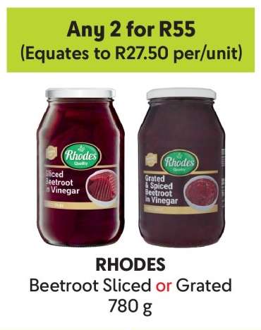 RHODES Beetroot Sliced or Grated 780 g