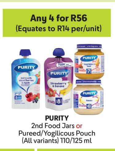 PURITY 2nd Food Jars or Pureed/Yogilicious Pouch