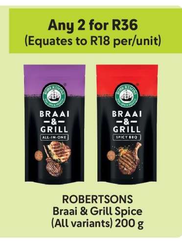 ROBERTSONS BRAAI & GRILL SPICE all variants