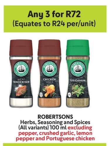ROBERTSONS Herbs, Seasoning and Spices