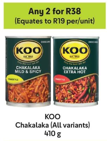KOO Chakalaka all variants