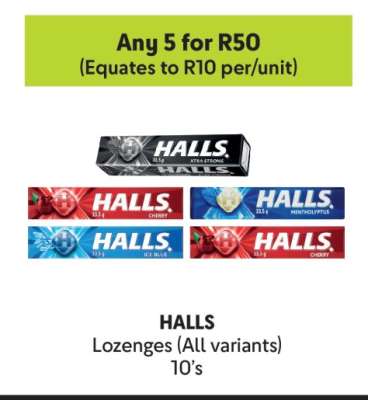 HALLS Lozenges (All variants) 10's