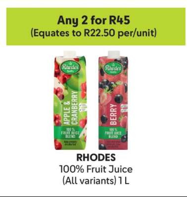 RHODES 100% FRUIT JUICE