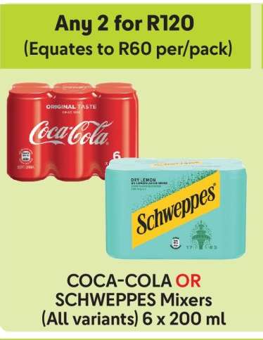 COCA-COLA or SCHWEPPES Mixers