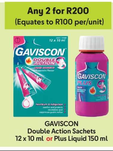 GAVISCON Double Action Sachets or Plus Liquid