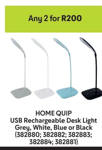 HOME QUIP USB Rechargeable Desk Light