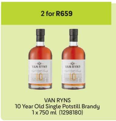 VAN RYNS 10 Year Old Single Potstill Brandy