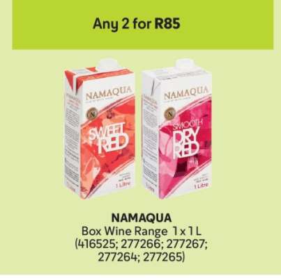 NAMAQUA Box Wine Range 1 x 1L