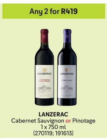 LANZERAC Cabernet Sauvignon or Pinotage