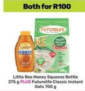 Little Bee Honey Squeeze Bottle 375 g PLUS Futurelife Classic Instant Oats 700 g