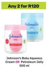 Johnson's Baby Aqueous Cream or Petroleum Jelly