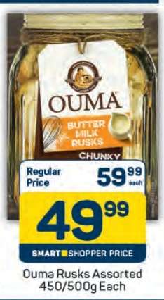 Ouma Rusks Assorted 450/500g Each