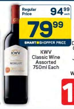 KWV Classic Wine Assorted 750ml Each