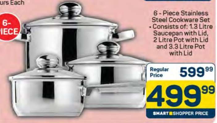 6-Piece Stainless Steel Cookware Set