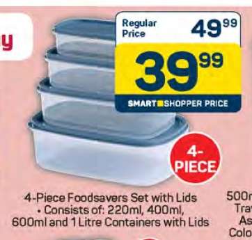 4-Piece Foodsavers Set with Lids