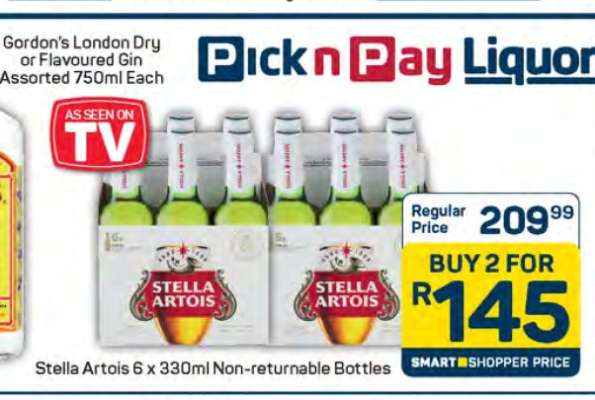 Stella Artois 6 x 330ml Non-Returnable Bottles