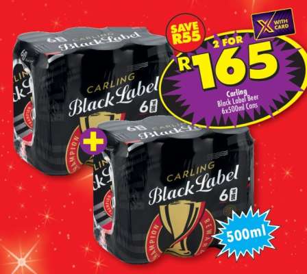 CARLING BLACK LABEL BEER 6x500ml cans