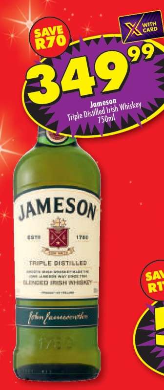 Jameson Triple Distilled Irish Whiskey 750ml