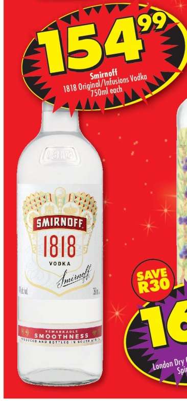 SMIRNOFF 1818 ORIGINAL/INFUSIONS VODKA