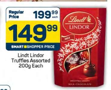 Lindt Lindor Truffles Assorted 200g Each