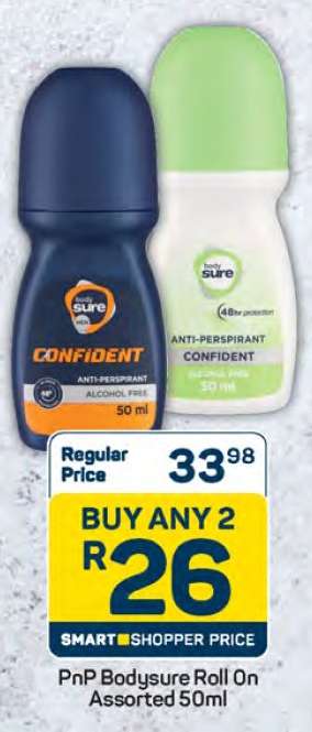 PnP Bodysure Roll-On Assorted 50ml