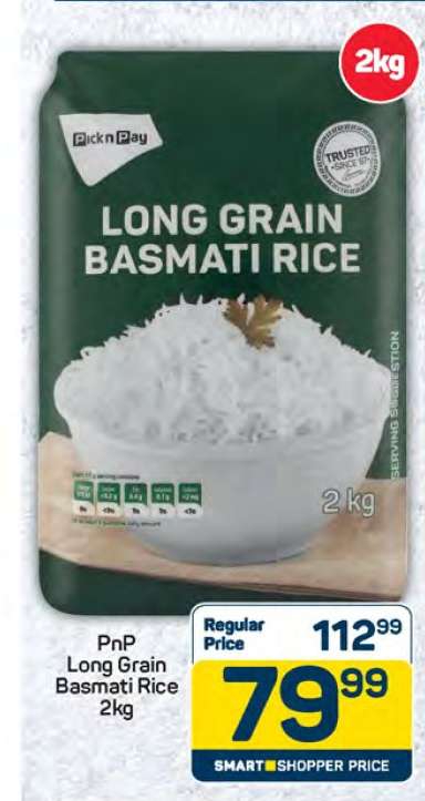 PnP Long Grain Basmati Rice 2kg