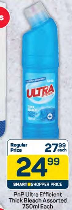 PnP Ultra Efficient Thick Bleach Assorted 750ml Each