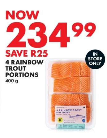 4 Rainbow Trout Portions