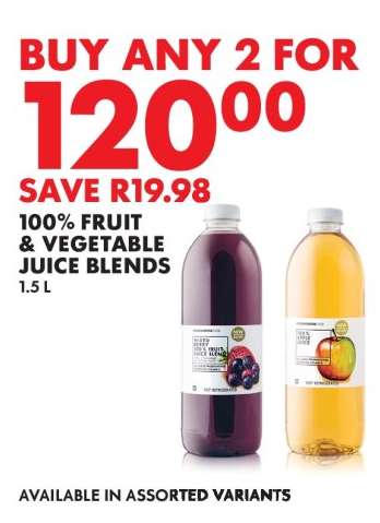 100% Fruit & Vegetable Juice Blends