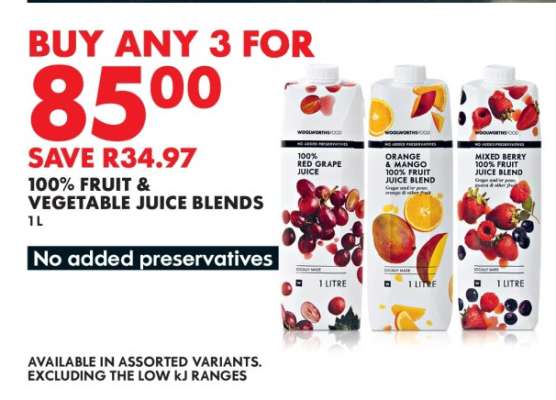 100% Fruit & Vegetable Juice Blends