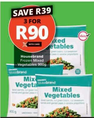 Housebrand Frozen Mixed Vegetables 900g