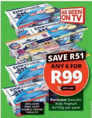 Parmalat Smooth/Kids Yoghurt