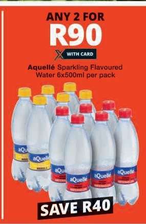aQuellé Sparkling Flavoured Water 6x500ml per pack
