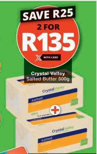 CRYSTAL VALLEY SALTED BUTTER 500g