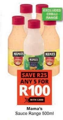 Mama's Sauce Range 500ml